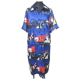 Autre Marque Vestido Grace Class Marine Print Azul