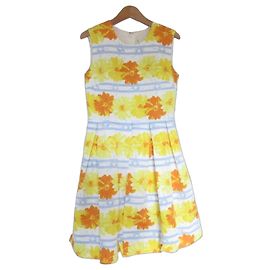 Autre Marque Chesty Kleid mit Blumenprint Gelb Hellblau