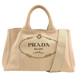 Prada Canapa 2-Way Handbag Beige