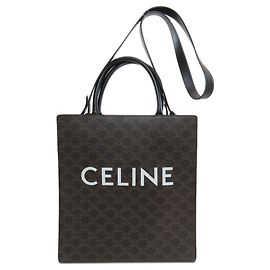 Céline Celine Vertical Cabas Triomphe 2-Way Tote Bag Braun