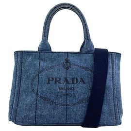 Prada 1BG439 Canapa Mini 2-Way Handbag Blue