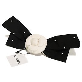Fermi capelli con nastro Camélia Chanel Nero Bianco