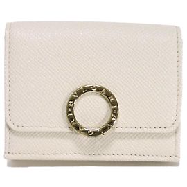 Bulgari Bvlgari Tri-Fold Wallet in White Leather White