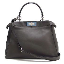 Sac à épaule Fendi Peekaboo Regular Marron