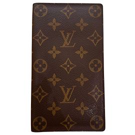 Louis Vuitton Vintage Checkbook Monogram Canvas Vertical Brown