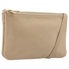 Céline Borsa a tracolla CELINE Trio in pelle beige e oro Auth 198683A Beige D'oro