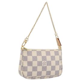 LOUIS VUITTON Damier Azur Mini Pochette Accessoires Pouch N58010 Auth BA15039V Otro