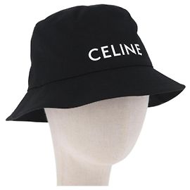 Céline Sombrero Bucket CELINE de Algodón M Negro Auth BA15277M Negro