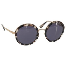 Gafas de sol PRADA Metal Brown Champagne Gold Auth 196722M Castaño Dorado