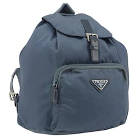 PRADA Backpack Nylon Light Blue Silver Auth 192533 Silvery Light blue