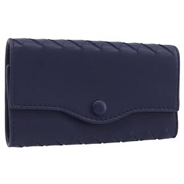 BOTTEGA VENETA INTRECCIATO Key Case Leather Navy Auth 196068V Navy blue