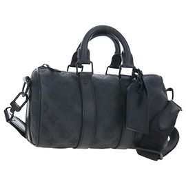LOUIS VUITTON Monogram Taurillon Keepall Bandouliere 25 M20900 LV Auth BA14824SM Noir