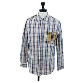 Camisa BURBERRY Nova Check de algodón Beige Auth 195117M Beige
