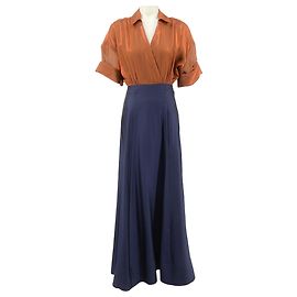 Staud Iridescent Cacao / Midnight Shubert Maxikleid Braun