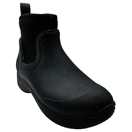 Céline Celine Black Rubber Ankle Boots Black