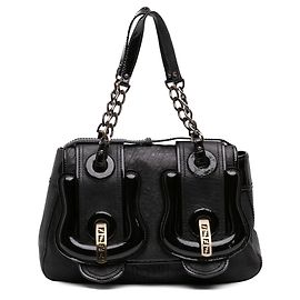 Black Fendi Medium Leather B Bag Top Handle Bag Handbag Black