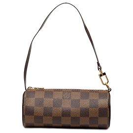 Sac à main Louis Vuitton Damier Ebene Papillon Pochette Marron Marron