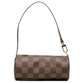 Louis Vuitton Damier Ebene Papillon Pochette Handtasche Braun Braun