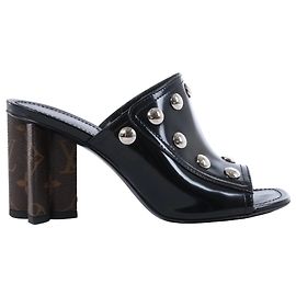 Louis Vuitton Silhouette Lackleder Mules in Schwarz BR1211, Größe EU 37 Schwarz