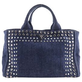 Borsa Prada Canapa Tote M Blu