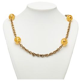 Collana a lunga catena Chanel Coco Mark D'oro
