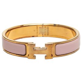 Hermès Pulsera Charm Hermes Click H PM Rosa Dorado