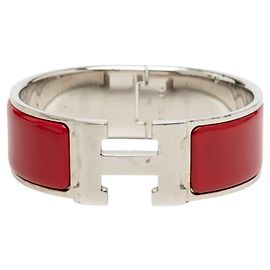 Hermès Bracciale Hermes Clic Clac H PM Argento Rosso