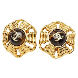 Orecchini a clip Chanel Gold Plated Coco Mark D'oro