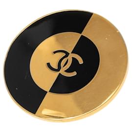 Spilla Chanel Coco Mark in nero e oro Nero D'oro