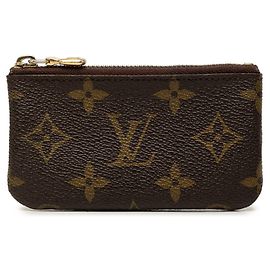 Louis Vuitton Monogram Pochette Clé Coin Case Brown