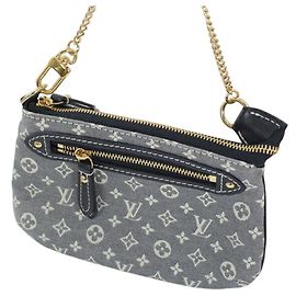 Louis Vuitton Mini Pochette Accessoires Nero Blu navy Monogramma