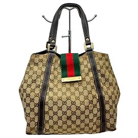 Gucci Abbey Monogram Canvas Tote Bag Brown Monogram