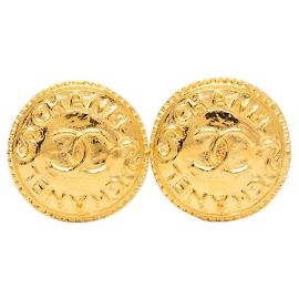 Orecchini a clip Chanel Vintage Coco Mark Logo D'oro