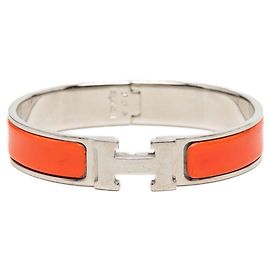 Hermès Pulseira de Berloques Hermes Click H PM Prata Laranja
