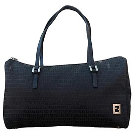 Fendi Zucca Shopper Bag Schwarz Canvas Schwarz