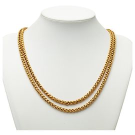 Collana lunga a catena vintage Chanel Coco Mark D'oro