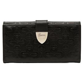 Gucci Horsebit Pattern Long Wallet Black