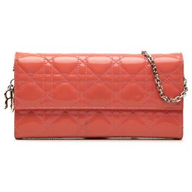 Portefeuille long Lady Dior Cannage de Christian Dior Rose