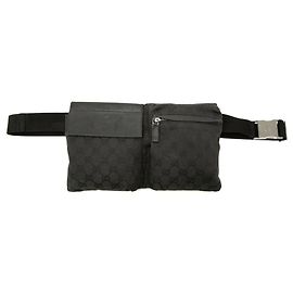 Sac banane Gucci GG Canvas Noir