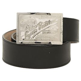 Louis Vuitton Ceinture Jeans Belt en cuir noir Noir