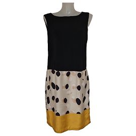 Max Mara MaxMara Studio Robe à Pois Noir Blanc Doré