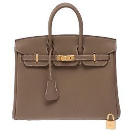Hermès mala HERMES Birkin 25 em Couro Étoupe - 103838 Taupe
