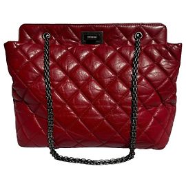 Chanel Reissue 2.55 Red Quilted Leather Handbag Red