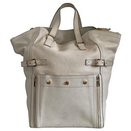 Bolsa Yves Saint Laurent Le Downtown em couro Bege