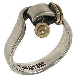 Tiffany & Co Tiffany Hook & Eye Love Knot Ring Silvery Golden