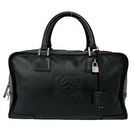 Loewe Amazona 36 Anagram Logo Lederhandtasche Schwarz