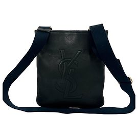 Sac à épaule en cuir noir Yves Saint Laurent Noir