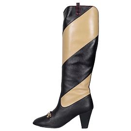 Gucci Multicolor Striped Leather Wedge Boots Sz.38 Pre-owned Other