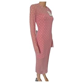 Givenchy langes rosa Strickkleid mit Monogramm Pink
