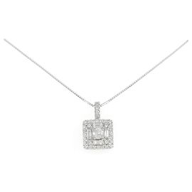 Autre Marque Au750 Diamond Necklace Silvery